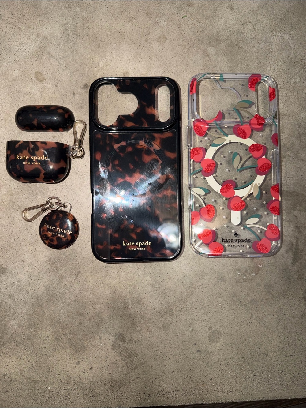 kate spade Tortoiseshell iPhone Case & Accessories Set - Brown/Black + cherry ca - Picture 3 of 4